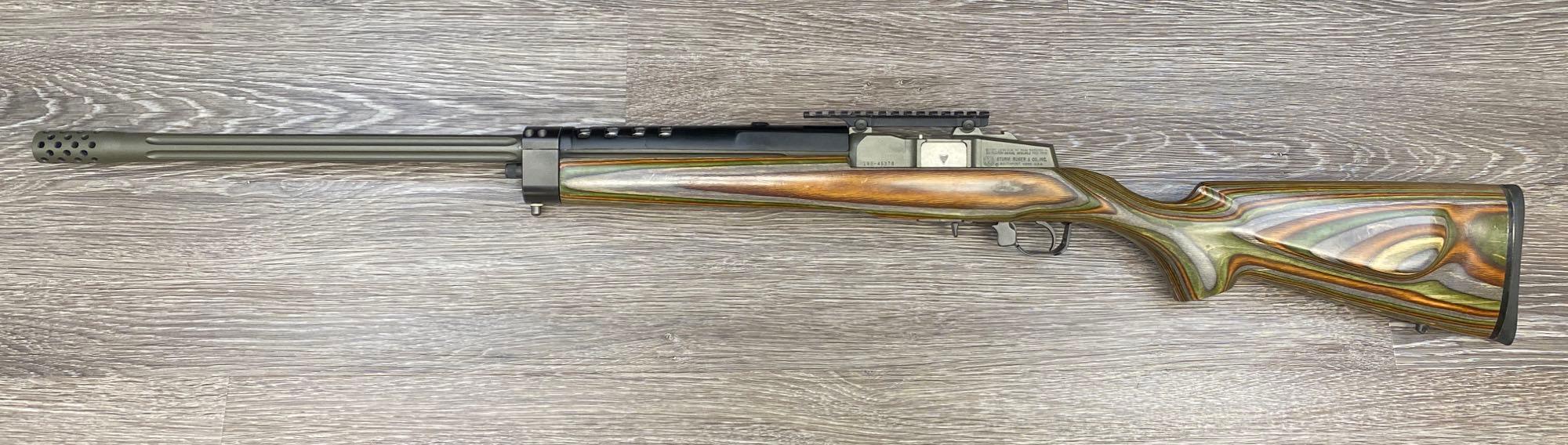 RUGER MODEL MINI THIRTY 7.62X39 CAL. S-A RIFLE W/FLUTED BARREL/INTEGRAL MUZZLE BREAK