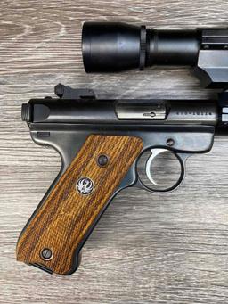 RUGER MK II TARGET .22 LR SEMI AUTO PISTOL W/ SCOPE