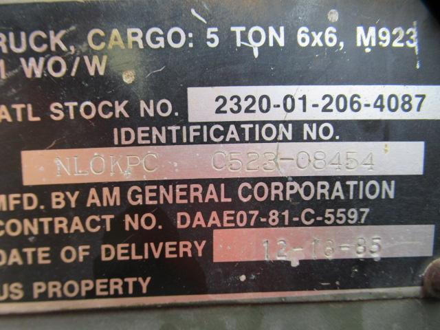 1985 AM GENERAL M923 A1 4X4 5 TON TRUCK