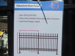 2024 SIMPLE SPACE STEEL FENCING - (20) 10' X 7' FENCE PANELS & (21) POSTS W/ CONNECTORS