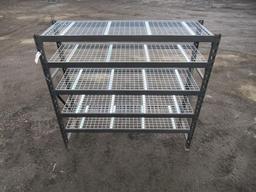 6' X 2' X 6' STEEL SHELVING W/ GRATED SHELVES