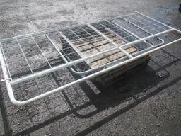 116'' CORRAL PANEL, 68'' X 45'' CHAINLINK GATE, & 4' X 4' STEEL FRAME