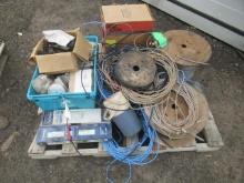 ASSORTED ELECTRICAL WIRES, SWITCHES & HARDWARE