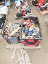 ASSORTED SAFETY HARNESSES, ROPE, & RECOVERY STRAPS