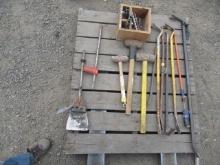 HAMMER & DRILL BIT INSERTS, & ASSORTED PRY BARS & SLEDGEHAMMERS