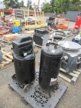 21GAL VERTICAL AIR COMPRESSOR 2.5HP 125PSI, & HUSKY 20GAL AIR RECEIVER TANK 175PSI