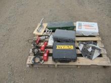 ASSORTED TOOLS, INCLUDING SUPERIOR TILE CUTTER, DEWALT 18V CORDLESS DRILL, 3/4'' DRIVE SOCKET SET,