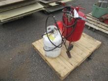 ROSEBUD TORCH W/ PROPANE TANK, & CENTRAL PNEUMATIC MINI SANDBLASTER