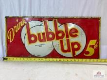 1920's "Drink Bubble Up 5 Cents" Tin Advertising Sign