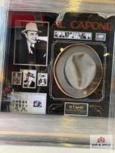 Al Capone Signed Grey Fedora Hat Photo Frame