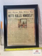 1943 "Chicago Daily Tribune:Nitti Kills Himself" Newspaper