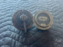 FORD MODEL T IGNITION SWITCH AND AMPERES GAUGE