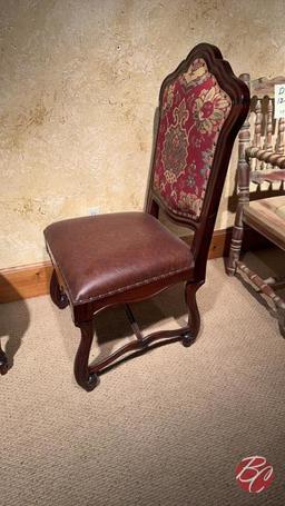 NEW Indonesia Hand Carved Mahogany Padded Chairs