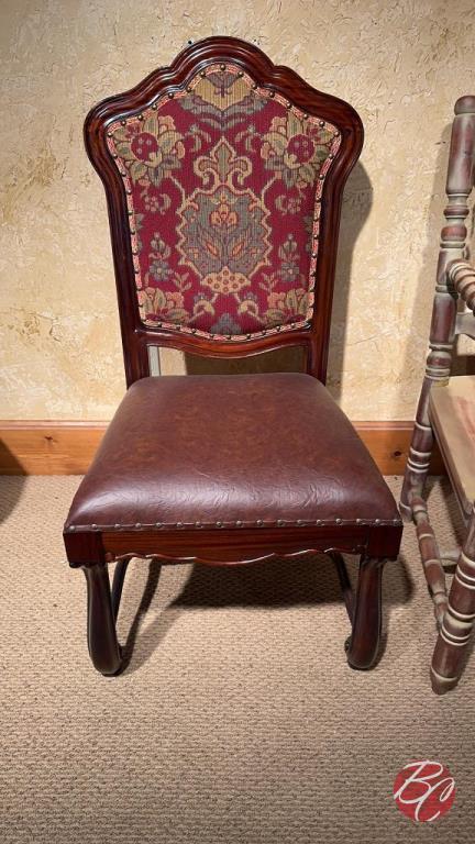 NEW Indonesia Hand Carved Mahogany Padded Chairs