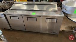 True TSSU-72-18 Stainless 3-Door Prep Cooler