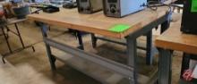 Industrial Metal Frame Worktop Table 60"x36"x35"