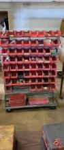 Metal Double-Sided Inventory Rack W/ Part Bins
