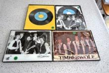Timberwolf band framed pictures and record