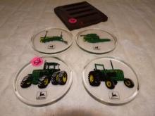 4 pc JD Nebraska Farmer Coaster Set