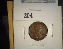 1920-S Lincoln Cent, VG.