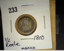 1810 Mo. T.H. Mexico One Real Silver Coin.