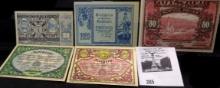 Collection of Crisp Uncirculated Genuine German (Notgeld) Emergency Money. Stored in an envelope # A