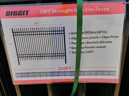 UNUSED DIGGIT 10' WROUGHT IRON SITE FENCE
