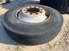 (1) 10R22.5 TIRE W/ RIM