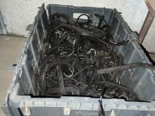Bin of Rubber Bungee Cords With Hooks