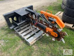 Hydraulic trencher, skid loader mount