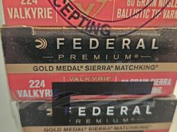 Federal 3 20 Cartridge Boxes of 224 Valkyrie Ammo