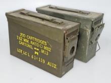 Pair of M19A1 30Cal 250cap. Green Ammo Lock Boxes