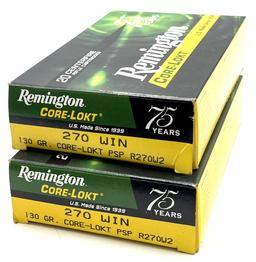 (2) Remington Core-Lokt 270 Caliber Ammo