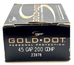 Gold Dot Personal Protection 45 GAP Ammo 20 CT