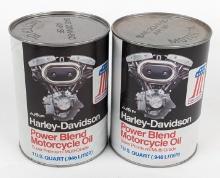 (2) Harley-Davidson Power Blend 1qt Motor Oil Cans