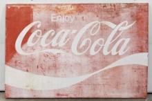 Vtg Square Coca-Cola Script SST Advertising Sign
