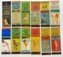 (12) Vintage Pin-up Girl Advertising Matchbooks