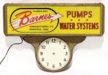 Vintage Barnes Water Systems Advertising Clock
