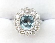 Platinum 4.02 Carat Burma Sapphire & Diamond Ring