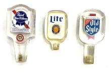 Vintage Lucite Beer Taps, Pabst, Lite, Old Style