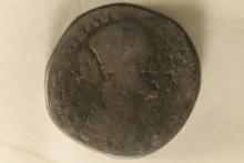THICK PLANCHET ANCIENT COIN. APPROX. HALF DOLLAR