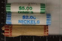 3 SOLID DATE ROLLS OF BRILLIANT UNC US COINS: 50