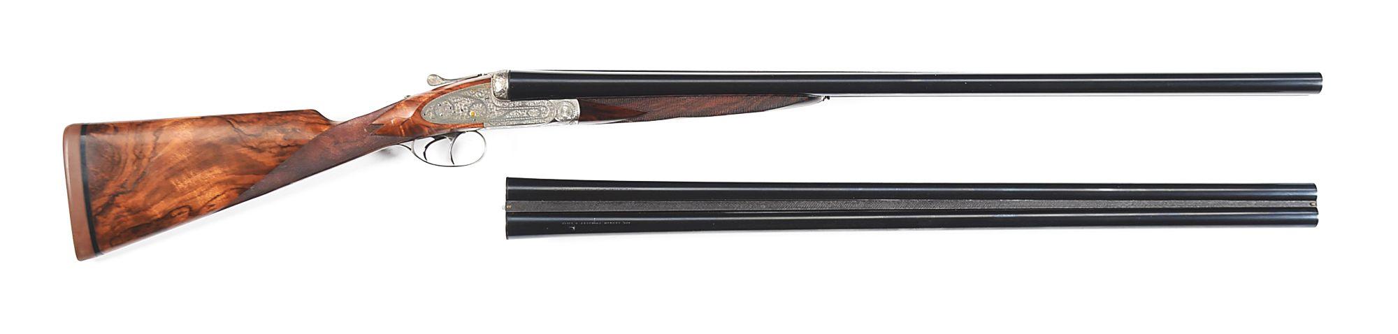 (M) LEBEAU COURALLY SLE 12 GAUGE SHOTGUN, TWO BARREL SET, WITH CASE.