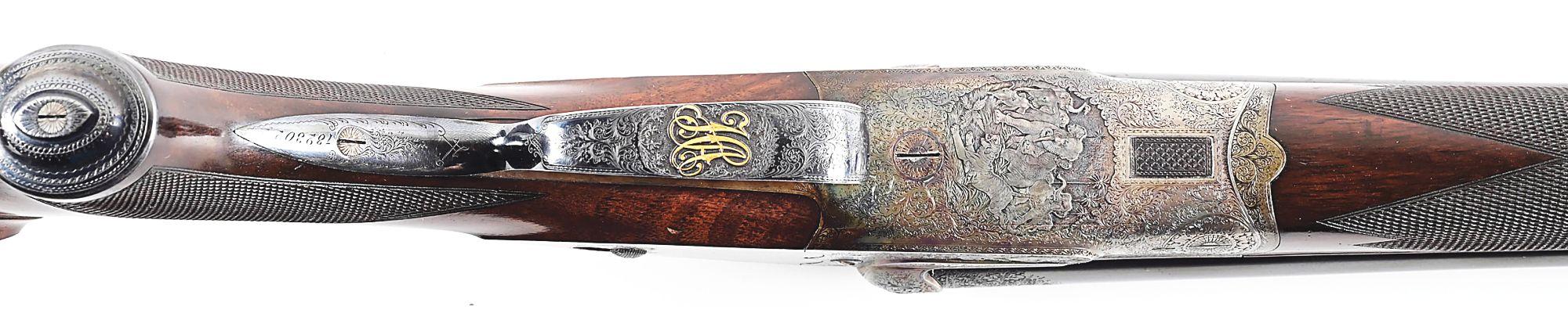 (C) J.P. SAUER 10.75X68 DOUBLE RIFLE, RETAILED BY VOELKER, BUENOS AIRES, AND ENGRAVED WITH SAFARI SC