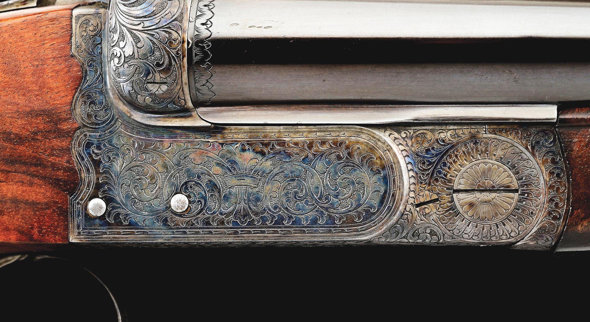 (C) ENGRAVED DANIEL FRASER & CO. DOUBLE RIFLE IN .375 MAGNUM