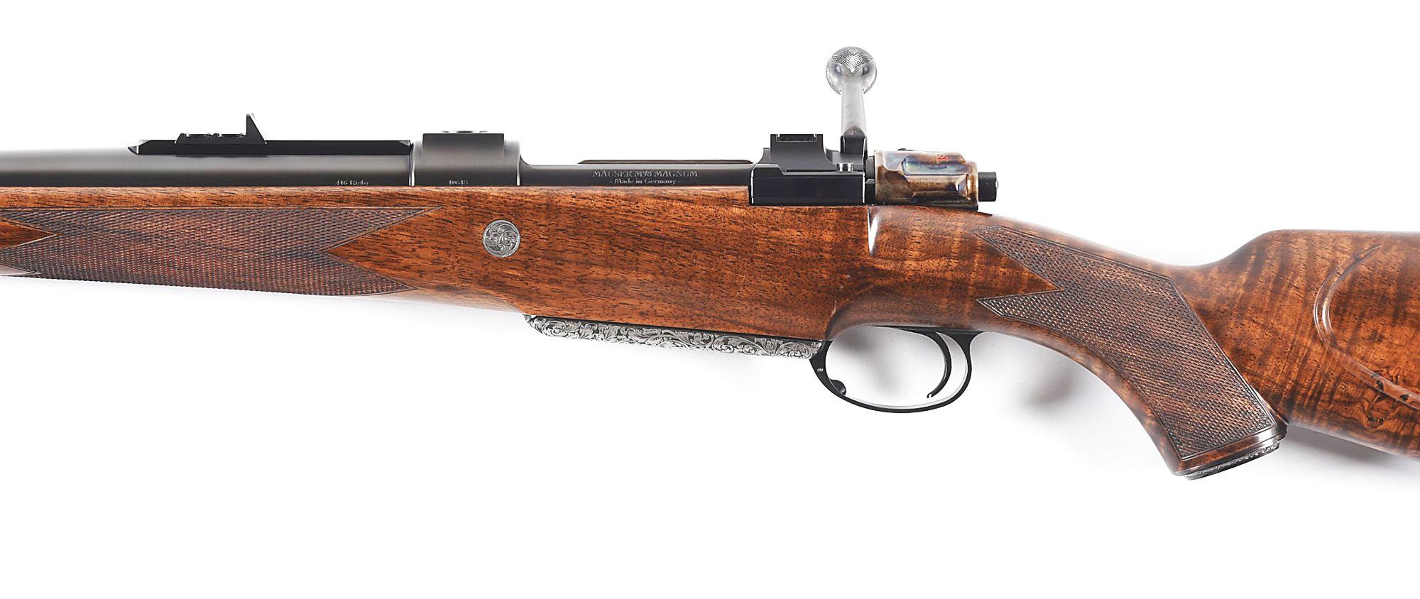 (M) RIGBY BIG GAME BOLT ACTION IN .416 RIGBY WITH SWAROVSKI GLASS.
