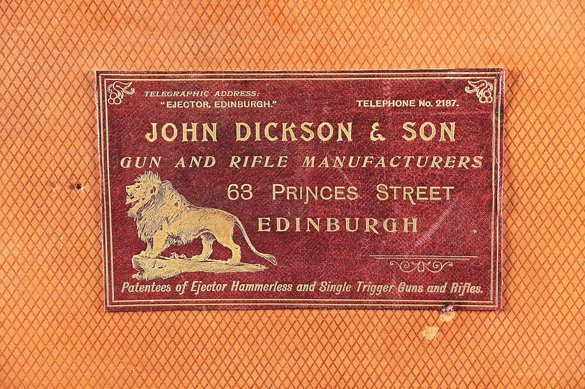 (A) CHARLES GORDON'S PAIR OF 16 BORE CASED JOHN DICKSON & SON HOWDAH PISTOLS, IN THE ORIGINAL PIGSKI