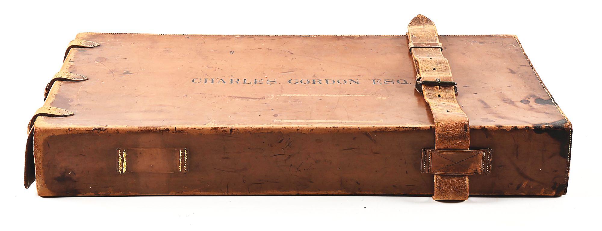 (A) CHARLES GORDON'S PAIR OF 16 BORE CASED JOHN DICKSON & SON HOWDAH PISTOLS, IN THE ORIGINAL PIGSKI