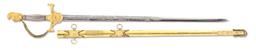 US PRE CIVIL WAR KNIGHT HEAD POMMEL SWORD PRESENTED TO MAJOR GEORGE BRASTOW.