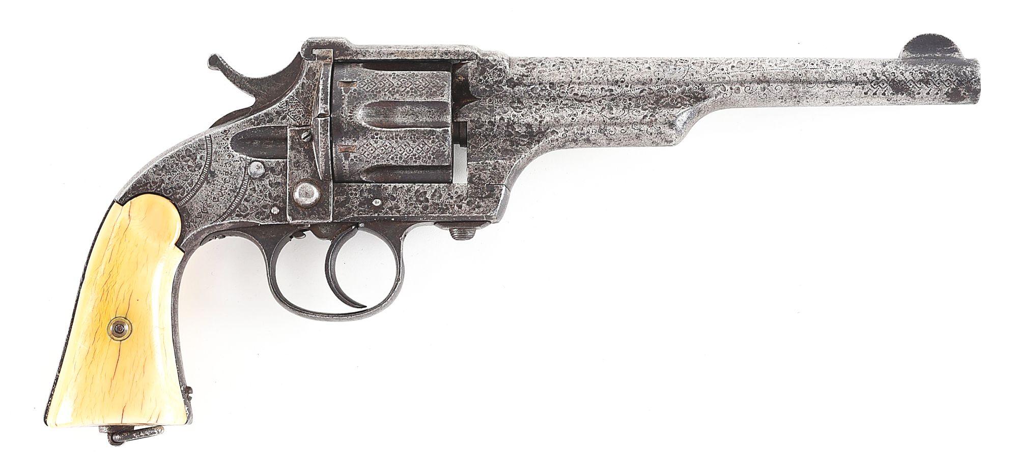 (A) INSCRIBED, FACTORY ENGRAVED MERWIN, HULBERT & CO. LARGE FRAME DOUBLE ACTION REVOLVER.